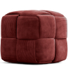 Buy Square Corduroy Upholstered Pouf - Modern Design - Dice Wine 61451 in the United Kingdom