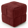 Buy Square Corduroy Upholstered Pouf - Modern Design - Dice Wine 61451 in the United Kingdom