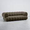 Buy Velvet Upholstered Sofa - Modern Style - 2/3 Seater - Curved Premium Taupe 61486 - in the UK