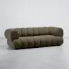 Buy Velvet Upholstered Sofa - Modern Style - 2/3 Seater - Curved Premium Taupe 61486 - in the UK