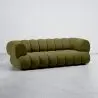 Buy Velvet Upholstered Sofa - Modern Style - 2/3 Seater - Curved Premium Olive 61486 in the United Kingdom
