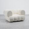 Buy Armchair Upholstered in Bouclé Fabric - Modern Style - Curve Premium White 61489 - in the UK