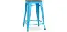 Buy Bar Stool - Industrial Design - Wood & Steel - 60cm -Metalix Turquoise 58354 - in the UK