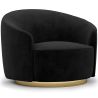 Buy Curved Design Armchair - Upholstered in Velvet - Treya Black 60647 - in the UK