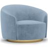 Buy Curved Design Armchair - Upholstered in Velvet - Treya Light blue 60647 - prices