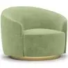Buy Curved Design Armchair - Upholstered in Velvet - Treya Light green 60647 at MyFaktory