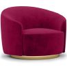 Buy Curved Design Armchair - Upholstered in Velvet - Treya Wine 60647 in the United Kingdom