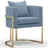 Buy Dining Chair - With armrests - Upholstered in Velvet - Vittoria Light blue 61009 - in the UK