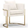Buy Dining Chair - With armrests - Upholstered in Velvet - Vittoria White 61009 in the United Kingdom