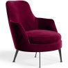 Buy Contemporary Style Upholstered Velvet Design Armchair - Saqua Wine 61046 in the United Kingdom