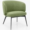 Buy Curved Design Upholstered Armchair Contemporary Style - Opreh Light green 61100 in the United Kingdom