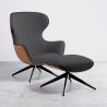 Buy Contemporary Style Upholstered Armchair with Footrest - Franka Dark grey 61542 home delivery