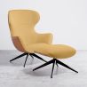 Buy Contemporary Style Upholstered Armchair with Footrest - Franka Mustard 61542 in the United Kingdom