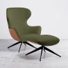 Buy Contemporary Style Upholstered Armchair with Footrest - Franka Olive 61542 at MyFaktory