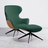 Buy Contemporary Style Upholstered Armchair with Footrest - Franka Dark green 61542 with a guarantee