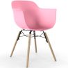 Buy Dining Chair Scandinavian Design - Wooden Legs - Skandiva Pink 61552 in the United Kingdom