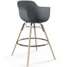 Buy Bar Stool Scandinavian Design - Wooden Legs - Skandiva Dark grey 61553 - in the UK