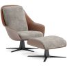 Buy Contemporary Upholstered Design Armchair with Footrest - Aletha Light grey 61066 at MyFaktory