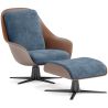 Buy Contemporary Upholstered Design Armchair with Footrest - Aletha Light blue 61066 - in the UK