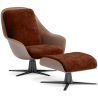 Buy Contemporary Upholstered Design Armchair with Footrest - Aletha Chocolate 61066 in the United Kingdom