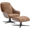 Buy Contemporary Upholstered Design Armchair with Footrest - Aletha Cream 61066 at MyFaktory