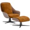 Buy Contemporary Upholstered Design Armchair with Footrest - Aletha Mustard 61066 - in the UK