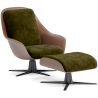 Buy Contemporary Upholstered Design Armchair with Footrest - Aletha Olive 61066 home delivery