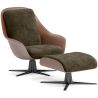 Buy Contemporary Upholstered Design Armchair with Footrest - Aletha Taupe 61066 in the United Kingdom