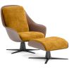 Buy Contemporary Upholstered Design Armchair with Footrest - Aletha Yellow 61066 in the United Kingdom