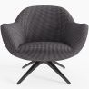 Buy Upholstered Curved Design Contemporary Style Armchair - Eireen Dark grey 61544 - in the UK