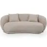 Buy Curved Contemporary Style Design Sofa Upholstered in Chenille - Onda Beige 61557 - in the UK