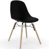 Buy Dining Chair - Scandinavian Design - Wooden Legs - Lumi Black 61559 - prices