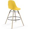 Buy Scandinavian Design Bar Stool - Wooden Legs - Lumi Yellow 61560 in the United Kingdom