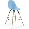 Buy Scandinavian Design Bar Stool - Wooden Legs - Lumi Light blue 61560 - prices