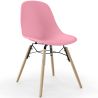 Buy Dining Chair - Scandinavian Design - Wooden Legs - Lumi Pink 61559 in the United Kingdom