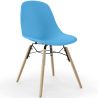 Buy Dining Chair - Scandinavian Design - Wooden Legs - Lumi Blue 61559 - in the UK