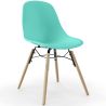 Buy Dining Chair - Scandinavian Design - Wooden Legs - Lumi Turquoise 61559 at MyFaktory