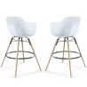 Buy Pack of 2 Bar Stools Scandinavian Design - Wooden Legs - Skandiva White 61562 - in the UK