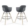 Buy Pack of 2 Bar Stools Scandinavian Design - Wooden Legs - Skandiva Dark grey 61562 - in the UK