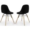 Buy Dining Chair - Scandinavian Design - Wooden Legs - Pack of 2 - Lumi Black 61564 - prices