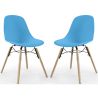 Buy Dining Chair - Scandinavian Design - Wooden Legs - Pack of 2 - Lumi Blue 61564 home delivery