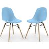 Buy Dining Chair - Scandinavian Design - Wooden Legs - Pack of 2 - Lumi Light blue 61564 - in the UK