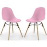 Buy Dining Chair - Scandinavian Design - Wooden Legs - Pack of 2 - Lumi Light Pink 61564 at MyFaktory