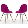 Buy Dining Chair - Scandinavian Design - Wooden Legs - Pack of 2 - Lumi Mauve 61564 in the United Kingdom