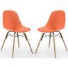 Buy Dining Chair - Scandinavian Design - Wooden Legs - Pack of 2 - Lumi Orange 61564 in the United Kingdom