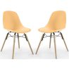 Buy Dining Chair - Scandinavian Design - Wooden Legs - Pack of 2 - Lumi Pastel orange 61564 in the United Kingdom