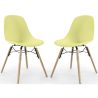 Buy Dining Chair - Scandinavian Design - Wooden Legs - Pack of 2 - Lumi Pastel yellow 61564 in the United Kingdom