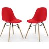 Buy Dining Chair - Scandinavian Design - Wooden Legs - Pack of 2 - Lumi Red 61564 with a guarantee