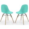 Buy Dining Chair - Scandinavian Design - Wooden Legs - Pack of 2 - Lumi Turquoise 61564 - prices