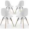 Buy Dining Chair - Scandinavian Design - Wooden Legs - Pack of 4 - Lumi White 61566 - in the UK